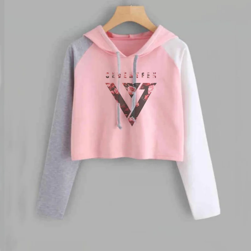 Укороченные толстовки с капюшоном, свитшоты Seventeen, топы для женщин, Kpop альбом Seventeen Scoups Jeonghan Joshua Hoshi Wonwoo Woozi Dk The8, толстовка