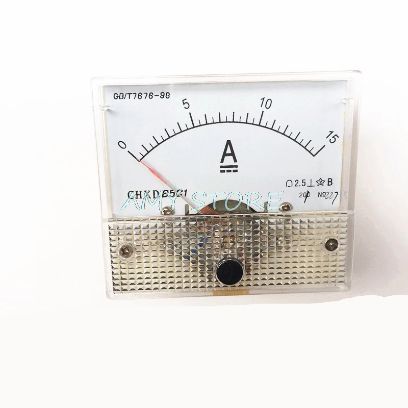 DC Analog Meter Panel 15AMP Current Meter Ammeters 85C1 0 15A White