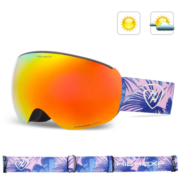 Высококачественные мужские лыжные очки, лыжные очки для женщин, очки для сноуборда, мужские большие снежные маски, лыжные и сноубордические очки - Цвет: red lens tree frame