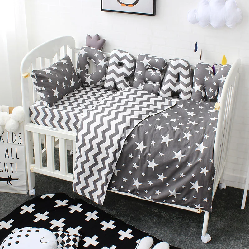 Baby Bedding Set Cotton Soft Breathable Crib Kit Include Duvet Cover Pillowcase Bed Sheet No Filler