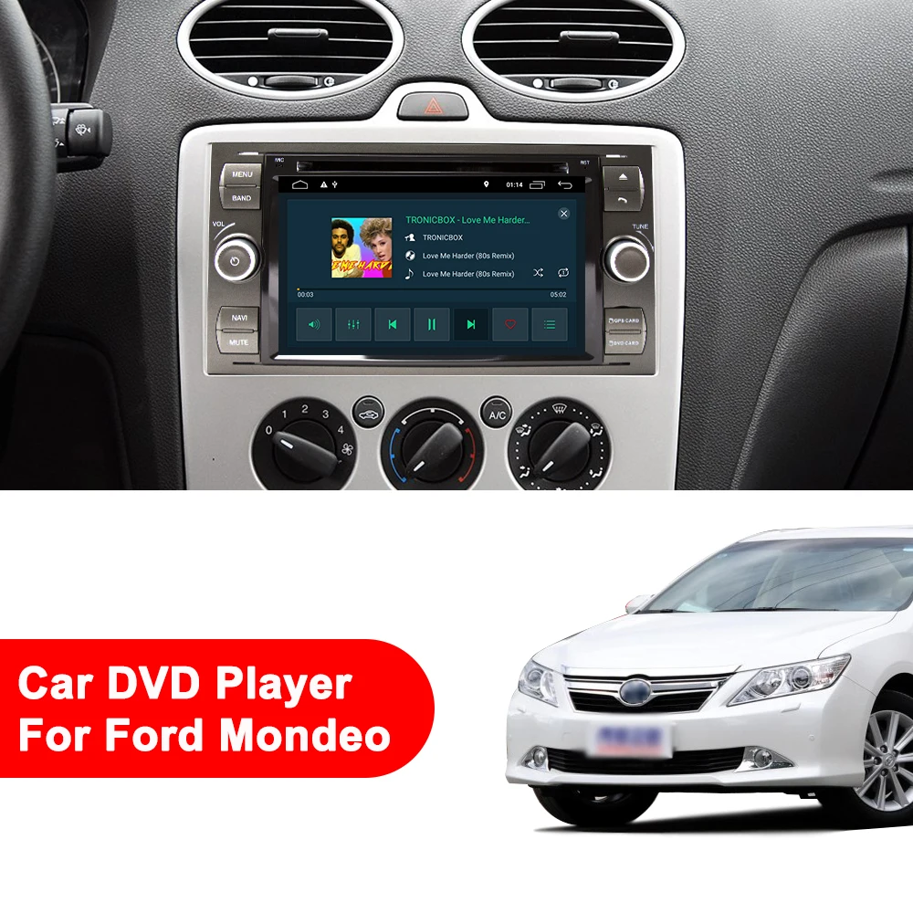 Cheap Eunavi Android 9.1 Quad core RAM 2G Car DVD GPS Radio stereo For Ford Mondeo S-max Focus C-MAX Galaxy Fiesta Form Fusion PC 1