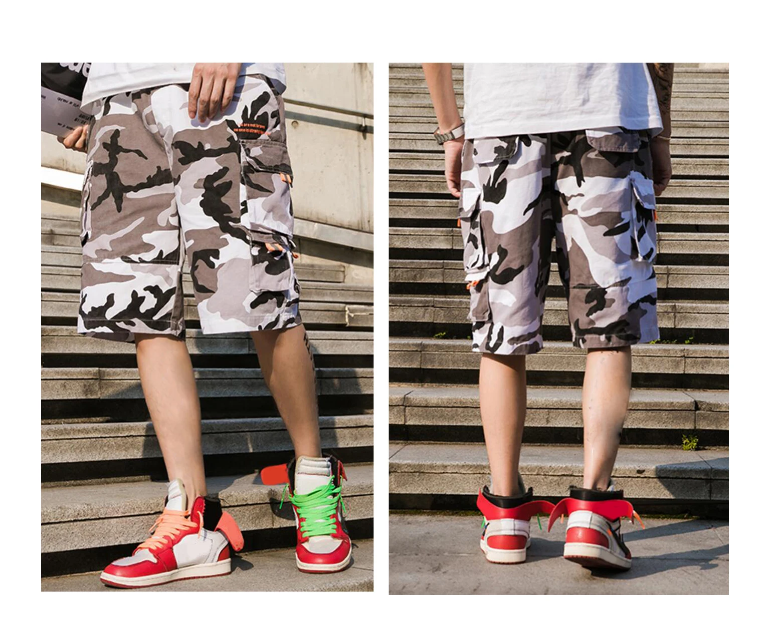 Для мужчин, камуфляжные шорты, летние уличный стиль Короткие штаны для подростков и маленьких мальчиков, контрастность, Цвет Камуфляж Рабочие шорты