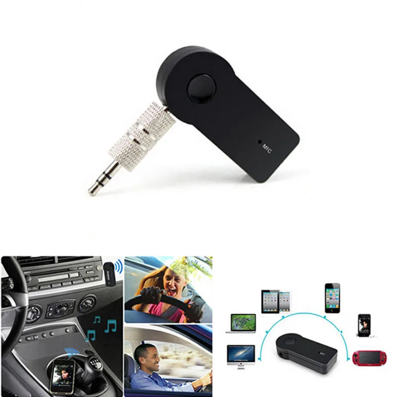 

3.5mm Can Connect Microphone two wireless solutions Bluetooth Stereo Audio Adapter Receiver For iPhone iPod #WL1