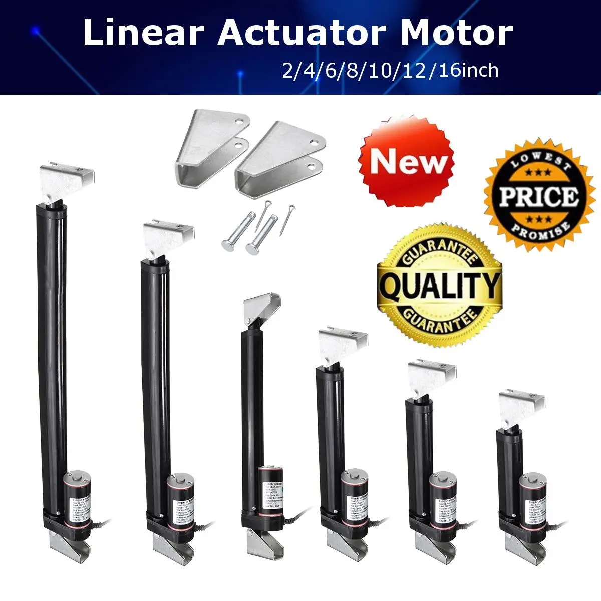 

2-16 Inch 900N 225Lbs Black Linear Actuator Stroke Max Lift Output 12V DC 7-10mm/s Electrichigh Speed Linear Actuator