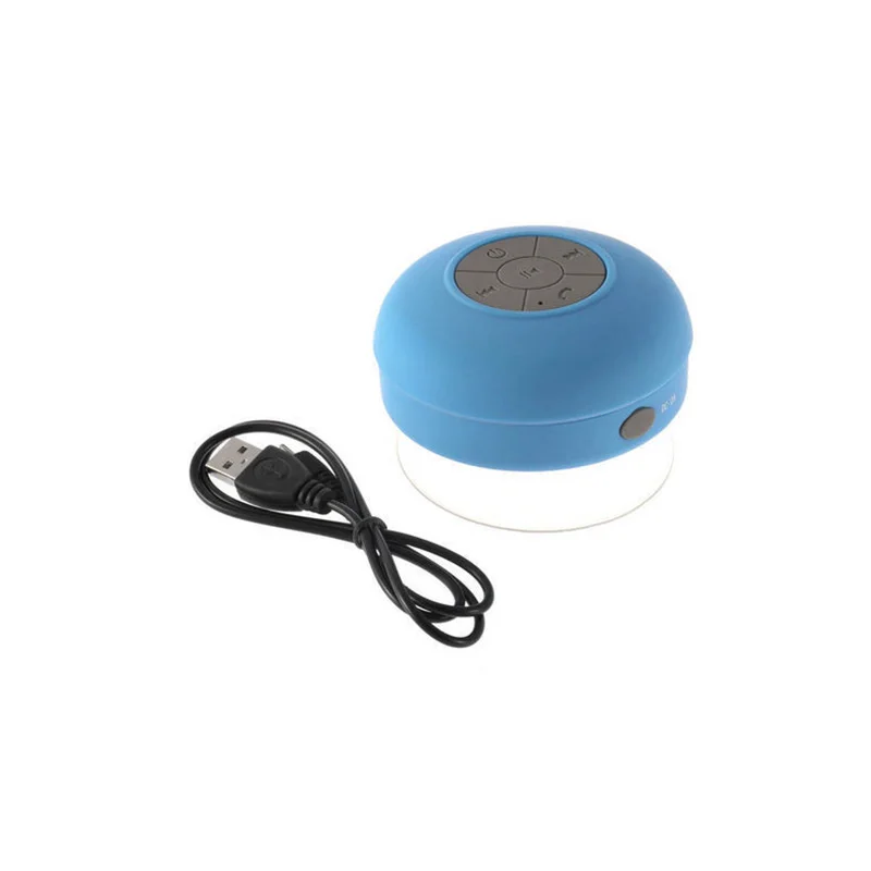 Водонепроницаемый беспроводной Bluetooth Handsfree Mic всасывающий автомобиль/водонепроницаемый динамик для ванной - Цвет: Blue