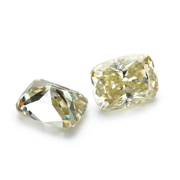 6 Carat 9*12mm Yellow Color Long Cushion Crushed Ice Cut Moissanites Loose Stone Lab Diamonds For Jewelry