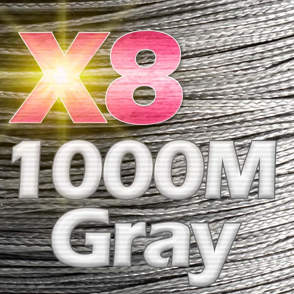 X8-1000M-Gray JOSBY 300 м 500 м 1000 м 4 нити 8 нитей многоцветная ПЭ плетеная проволока многофиламентная супер сильная леска Новинка - Цвет: X8-1000M-Gray