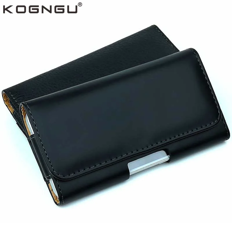 

Kogngu Lichee/Smooth Pattern PU Leather Phone Belt Clip Mobile Holder Case for Samsung S7 S6 S6 Edge S5 Case Cell Phone Cases