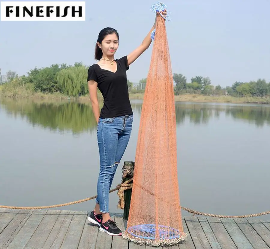 Finefish 3 7.2m Frisbee Multifilament Fishing Net USA Easy To Throw