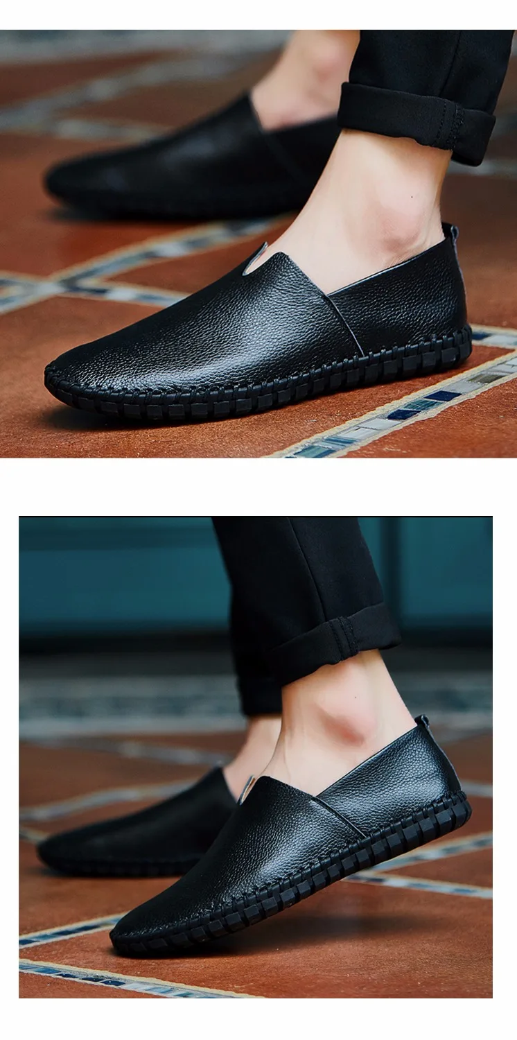 Г., мужская повседневная обувь для вождения мужские кожаные лоферы модные мягкие дышащие мокасины ручной работы, обувь без шнуровки на плоской подошве