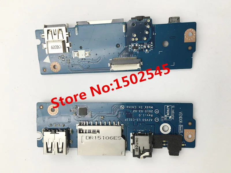 

Free shipping original laptop USB interface for Lenovo U31 U31-70 USB board audio board reader board LS-C311P