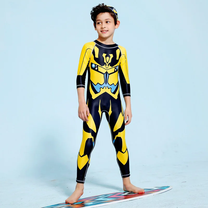 Детский купальный костюм с длинными рукавами и героями мультфильмов купальный костюм для серфинга для маленьких мальчиков, Upf 50 детский купальный костюм для серфинга