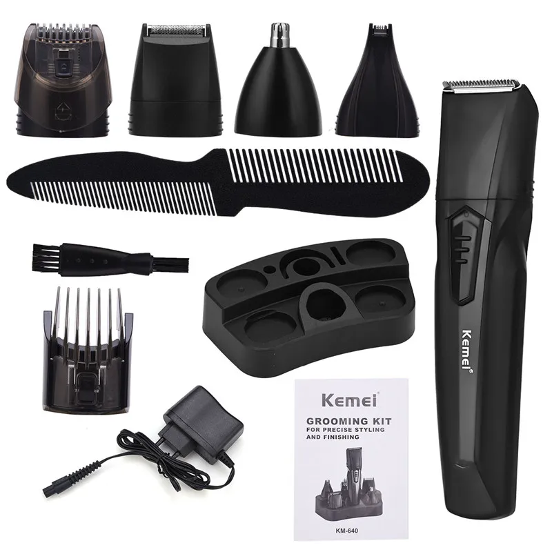 

Kemei 5 In 1 Rechargeable Hair Trimmer Professional Hair Clipper Electric Shaver Beard Trimmer Men Styling Tools Shaving Machine