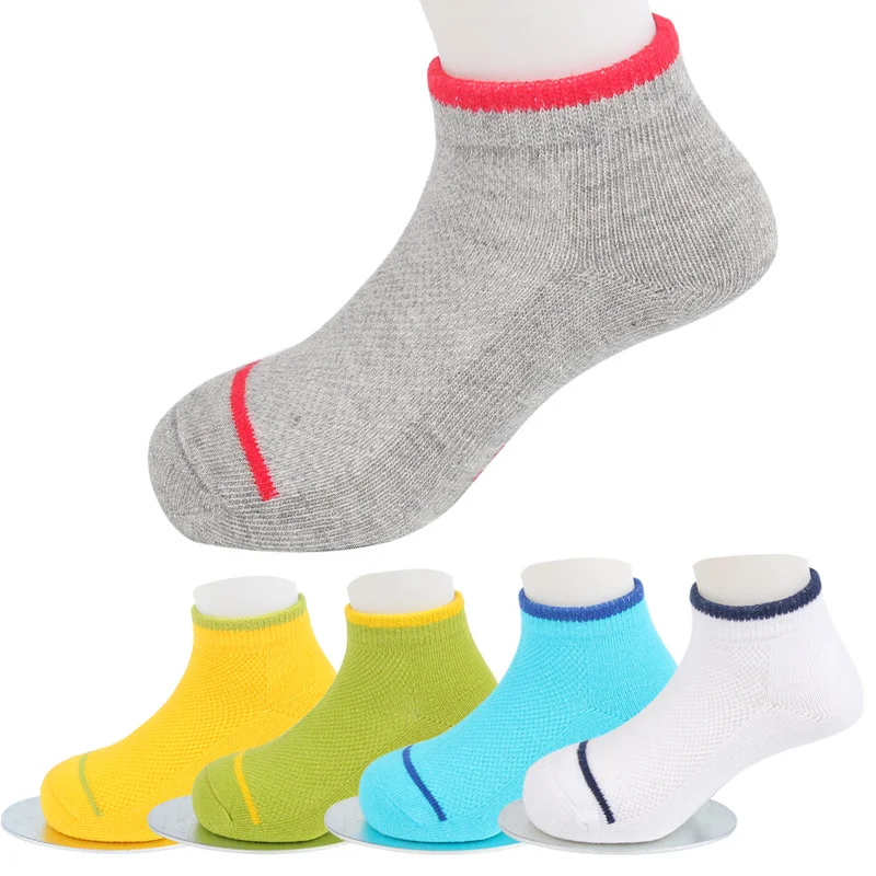 5 PairsLot Solid Boys Socks Cotton Kids Socks For Boys Breathable Thin Boys Socks With Striped Summer Children Clothing 3-12 Y (1)