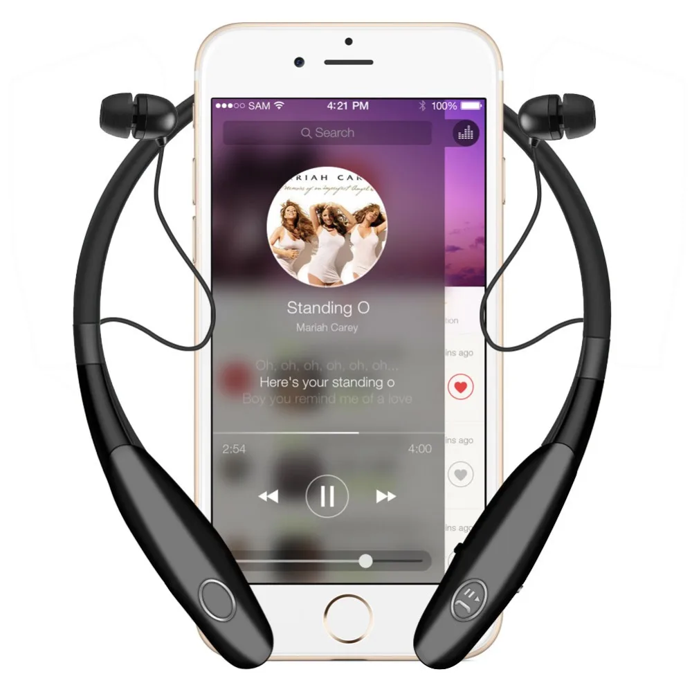 Беспроводная Bluetooth гарнитура szKosTon спортивные наушники с микрофоном басовые для