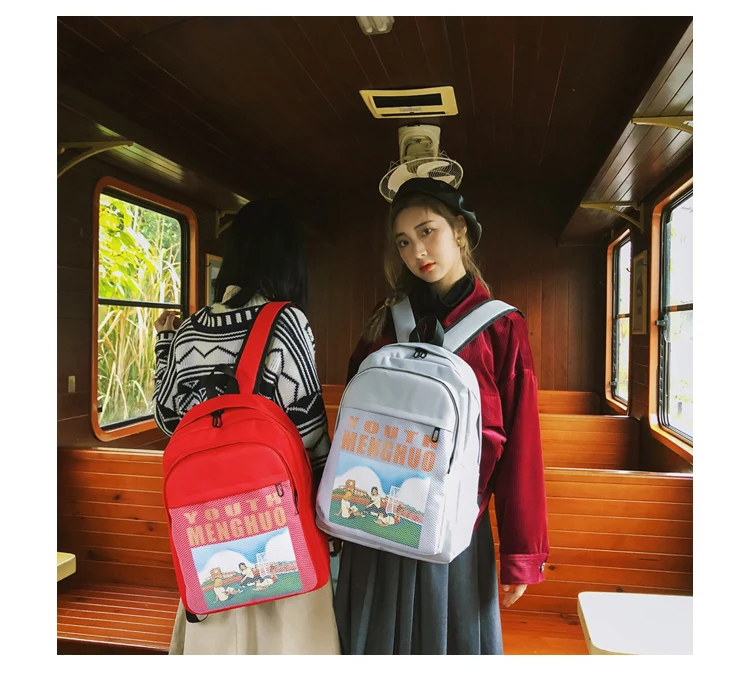 Menghuo Women Waterproof Nylon Backpacks Female Printed School Backpack for Girls Fashion Travel Bag Bolsas Mochilas Sac A Dos_34