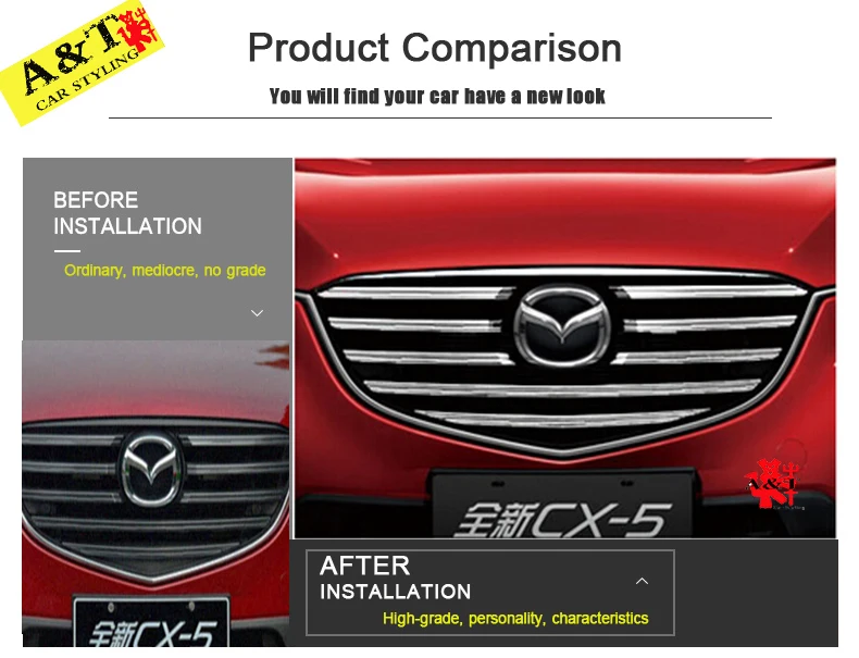 BINGWINS для Mazda CX-5 гоночные грили ABS Хромированная наклейка автомобильный Стайлинг- CX-5 выделенная Передняя накладка на капот автомобильный доступ
