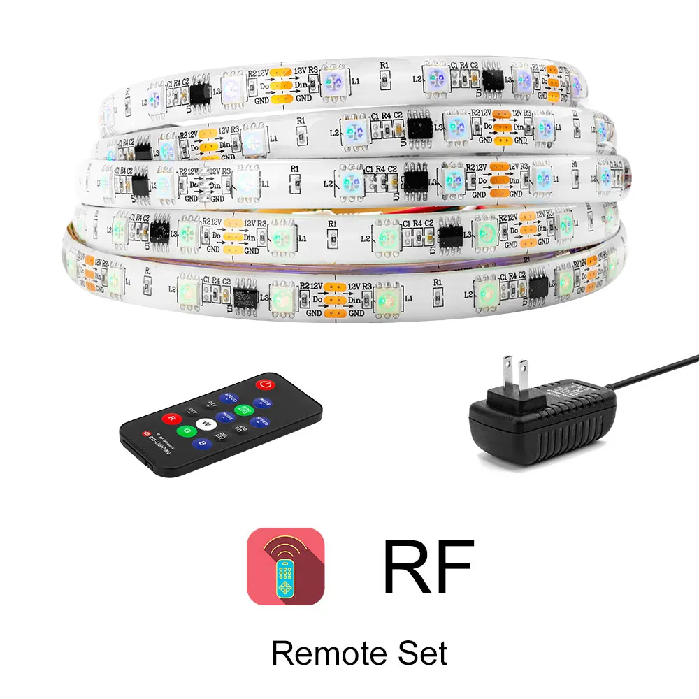 DreamColor набор светодиодных лент 5 м SMD 5050 RGB набор встроенных IC DC12V 150 Светодиодная лента с RF/APP светодиодный контроллер Синхронизация с музыкой IP65