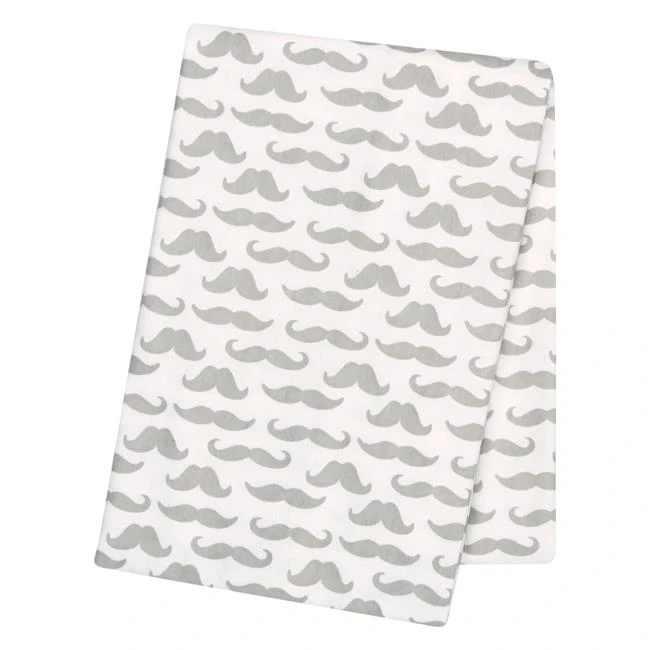 Trend Lab 101535 Mustaches Flannel Swaddle Blanket