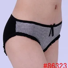 95% хлопковые трусы для женщин модные клетчатые лук трусики милое стильное нижнее белье M, L, XL 8 шт./лот