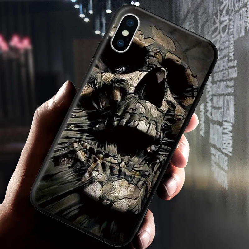 Череп кости палец дизайн шаблон для iPhone 5 5S SE 6 6S 7 8 Plus X XR XS Max жесткий чехол для телефона