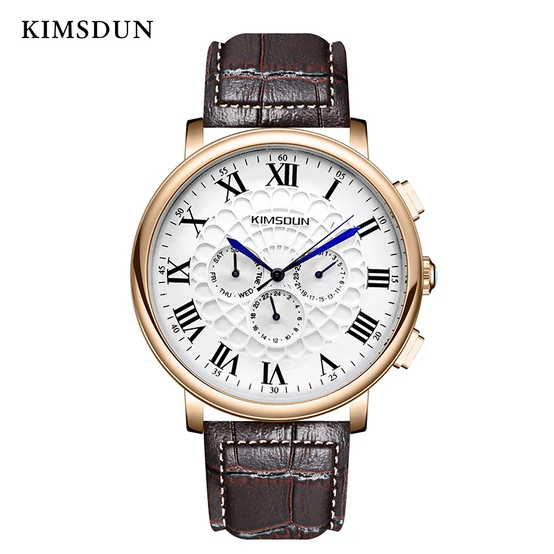 

KIMSDUN mechanical watch MEN Automatic Self-Wind ROUND wristwatch 3Bar Water Resistant Fashion & Casual high quality new 2019