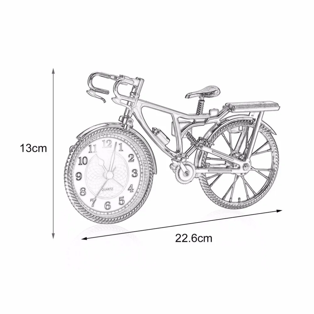 1Pc ABS Retro Bicycle Alarm Clock Cool Style Clock Fashion Personality Needle Clock NZ-035 Popular 22*6*13cm