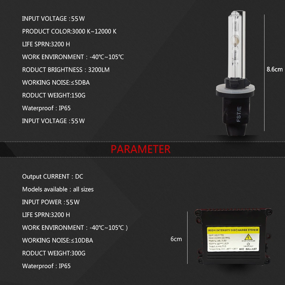 55Вт Hid Xenon комплект H1 H3 H4 H8 H7 H11 9005 9006 880/1 H13 автомобильный светильник источник 3000K 4300k 6000k 8000k 12000K головной светильник лампы