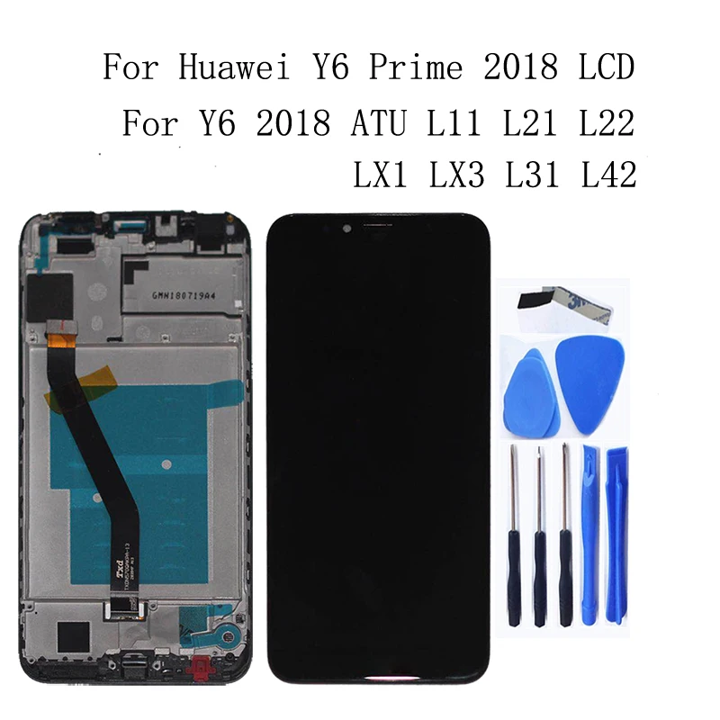 

5.7" Original for Huawei Y6 2018 LCD Monitor with Frame ATU-L11 L21 L22 LX3 LCD + Touch Screen Digitizer Repair Accessorie+Tools