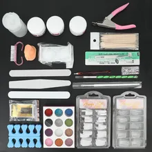 1 Набор маникюрный набор Хрустальная пудра Белый Розовый прозрачный набор 12 цветов флэш-пудра Французский набор для начинающих