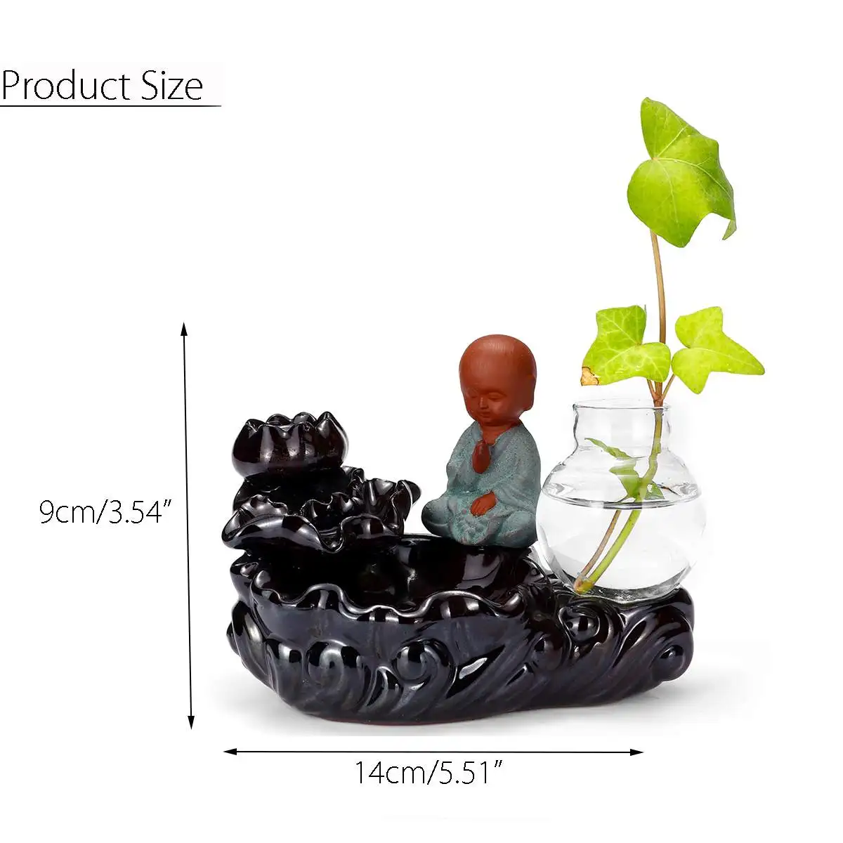 Керамический Прекрасный маленький монах курильница коническая подставка для дыма Будда Курильница Creatives домашнее декоративное стекло гидропонный горшок