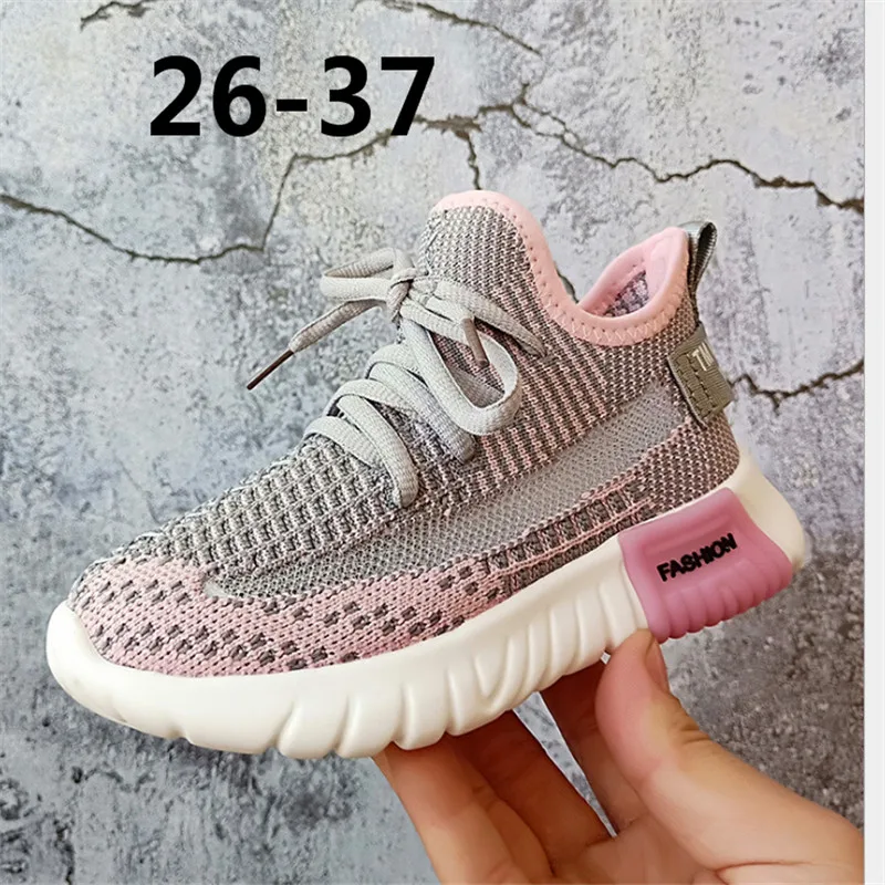 

Outdoor soft bottom breathable comfort new Korean children fly woven breathable running boy parent-child shoes