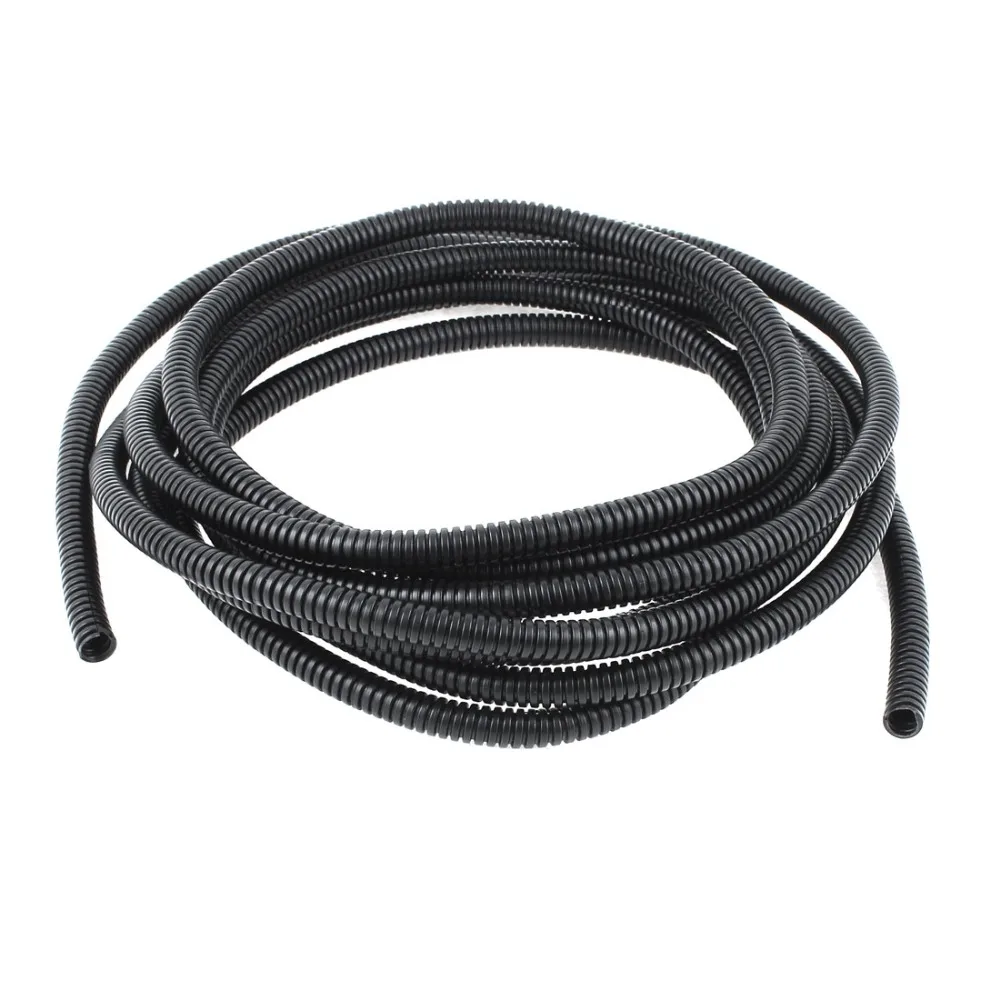 

Flexible 8mm Inner Diameter Black PVC Corrugated Tubing Gas Conduit Tube Hose Pipe 5M Length Wiring Accessories