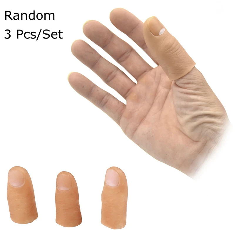 

New Arrival Creative 3Pcs Magic Tip Fingers Trick Rubber Close Up Vanish Appearing Props Toys Children Christmas Gifts#257187