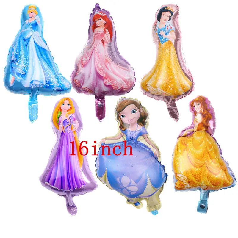 Новинка, 6 шт./лот, алюминиевые воздушные шары в форме маленькой принцессы, декоративные воздушные шары на день рождения для девочек