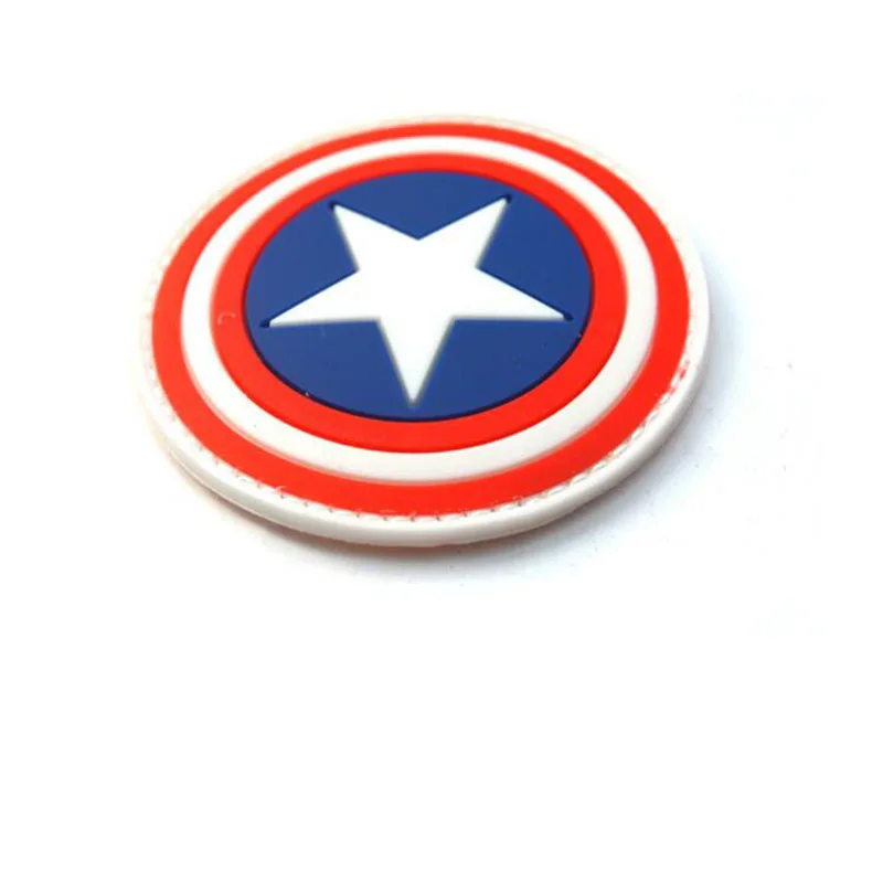 Тактический Мстители Капитан Америка значок крюк из ПВХ и Круглый браслет Резиновый значок одежда шляпа сумка аксессуары