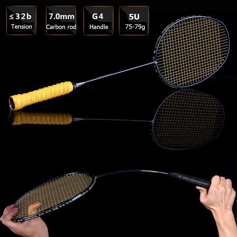 

LOKI Galaxy Green High Tension Badminton Racket Super Light Carbon Badminton Racquet 75g 22-32 LBS free Overgrip