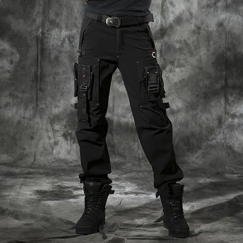 Брюки-карго комбинезоны Для женщин военные Костюмы тактические военные брюки нам армейские камуфляжные штаны Стиль камуфляж брюки унисекс - Цвет: Black