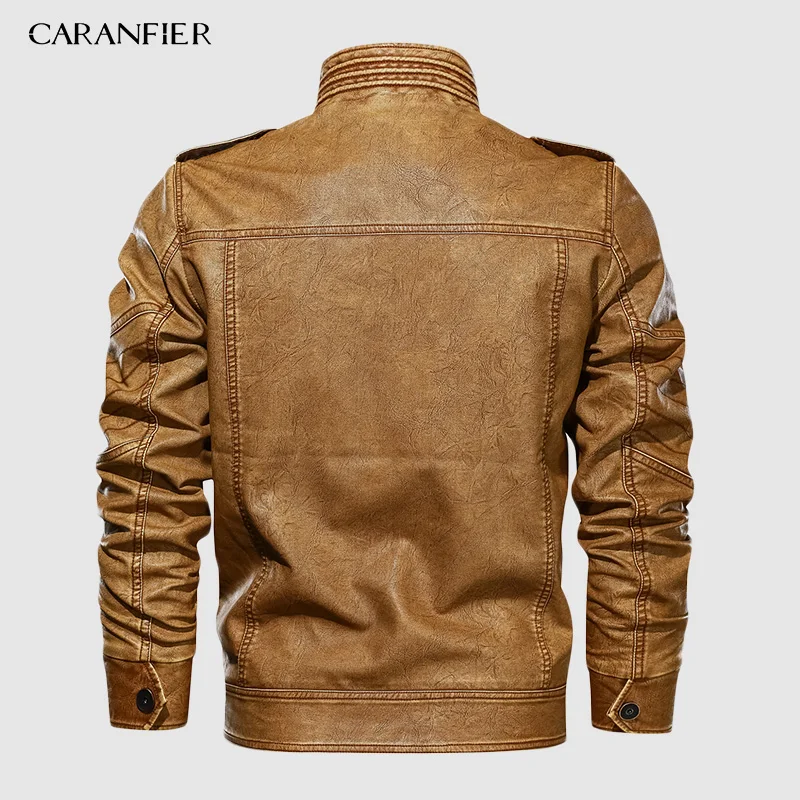 CARANFIER 6XL мужская куртка из ПУ кожи пальто осень приталенная искусственная кожа мотоциклетные куртки мужские пальто брендовая одежда пальто