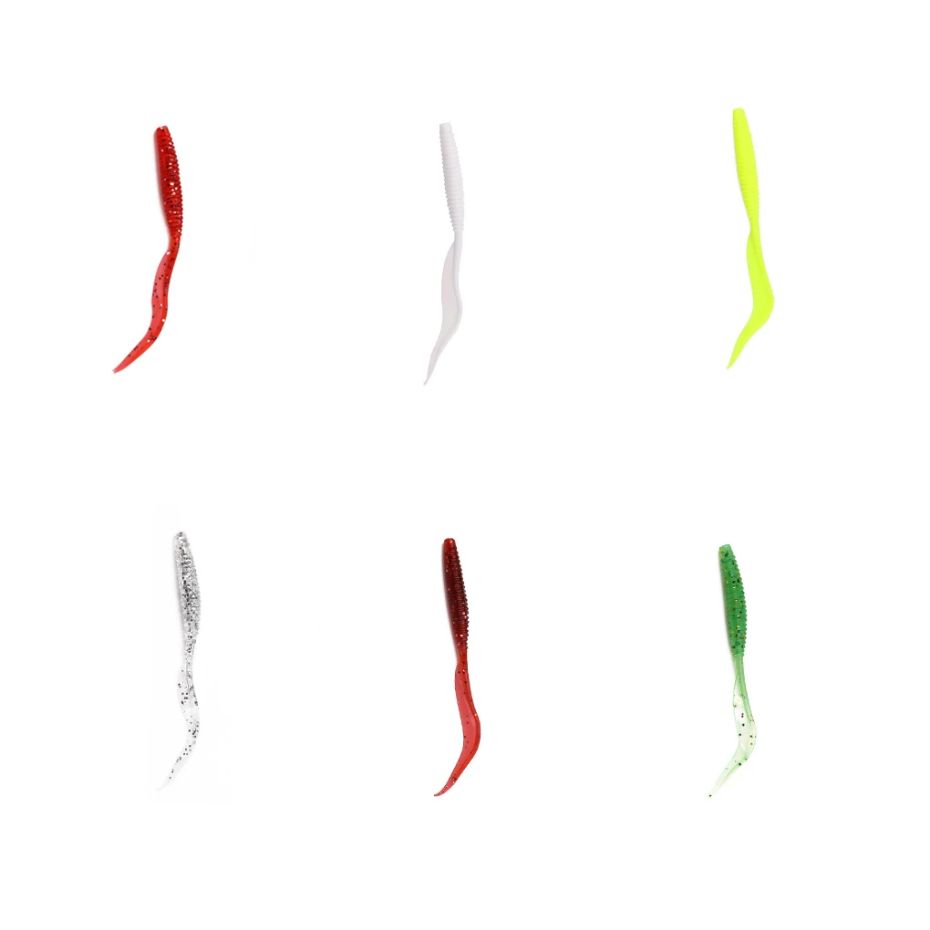 

6PCS 10cm/2.8g Soft Plastic Fishing Bait Spiral Artificial Fish Lure Worm Fishing Swimbait Soft Lure