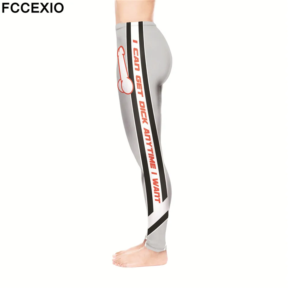 FCCEXIO Women Leggings High Waist Fitness Legging Big dick 3D Print Leggins Female Pants New Workout Leggings Slim Trousers FCCEXIO Women Leggings High Waist Fitness Legging Big dick 3D Print Leggins Female Pants New Workout Leggings Slim Trousers