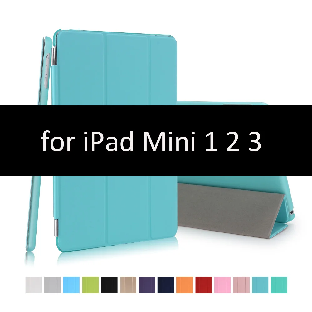 Чехол для for IPad Mini 1/2/3, golp 2 в 1 идеально подходит Магнитный искусственная кожа Smart Cover ПК прозрачный чехол для for IPad Mini 1/ 2/3 - Цвет: Blue2-123