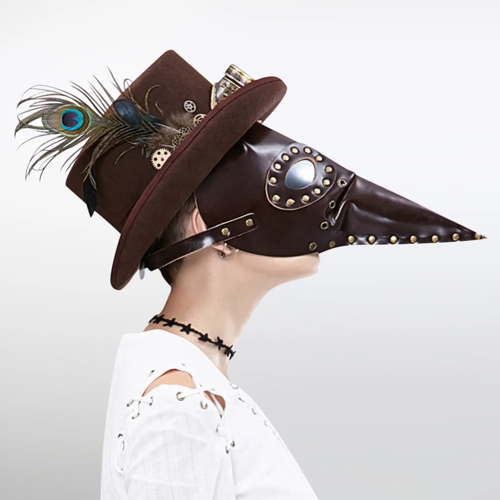 Cosplay Leather Plague Doctor Steampunk Bird Mask Gothic Halloween Party Mask