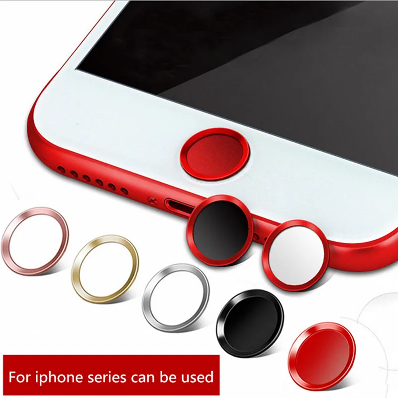 For Iphone 7 7plus Red Color Fingerprint Metal Home Button For
