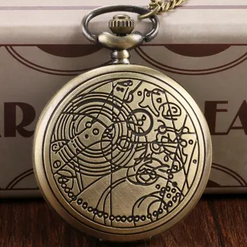 

Doctor Who Theme Bronze Vintage Quartz Fob Pocket Watch With Chain Necklace Best Gift To Men Women