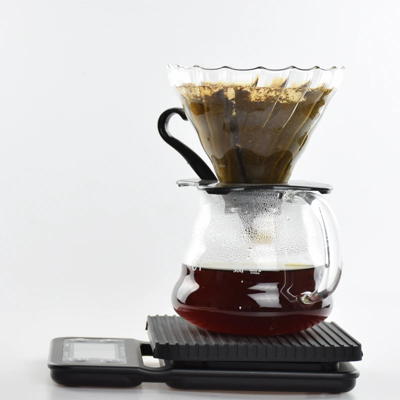 V60 Coffee Drip Pot Set 300Ml Heat Resist Glass Espresso Brewer With 40Pcs Filters Electrical