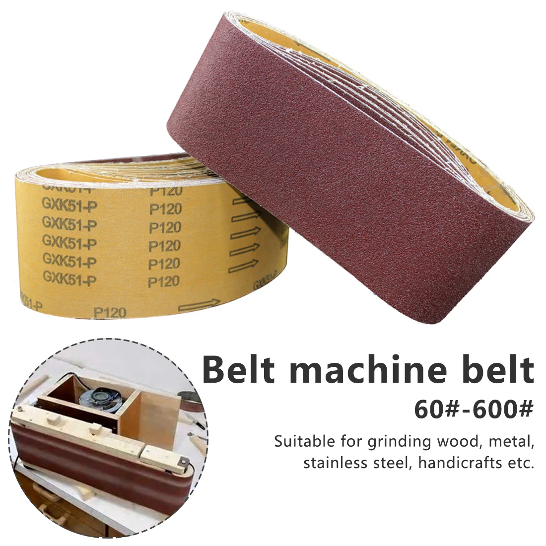 

Abrasive Sanding Screen Band for Wood Soft Metal Grinding Polishing P60 - P600 Grinding Polish Machine Belt Wheel Lights