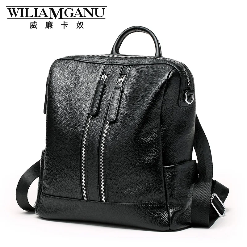 Buy WILLIAMGANU Genuine Leather Backpack Women Double