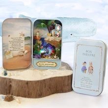 DIY Кукольный дом Box theater игрушка натурального тема миниатюрные сцены деревянный Miniatura кукольный домик с мебелью остров Приключения Q002# E