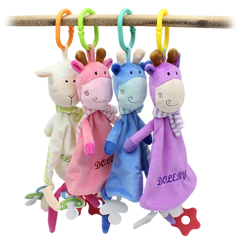 Cute Baby Bed Hanging Rattle Toys Animal Deer Sheep Stuffed Plush Soft Appease Toy Infant Reassure Towel For Kid Newborn gift | Игрушки и